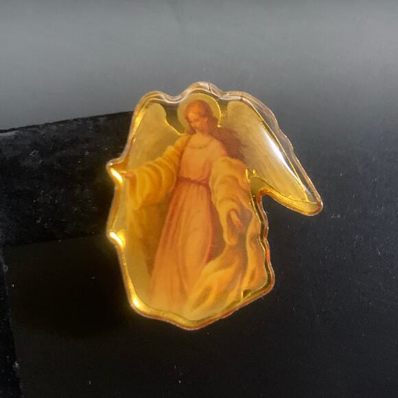 Vintage Jewelry - Vintage Guardian Angel Pin Brooch Religious